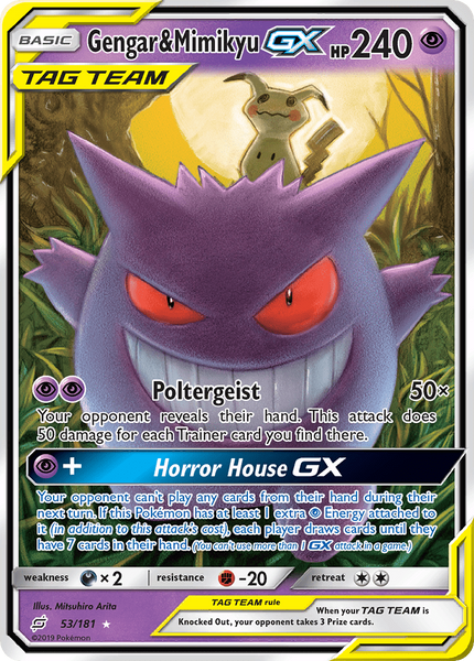 53/181 Gengar & Mimikyu GX - Ultra Rare - Team Up (TEU)