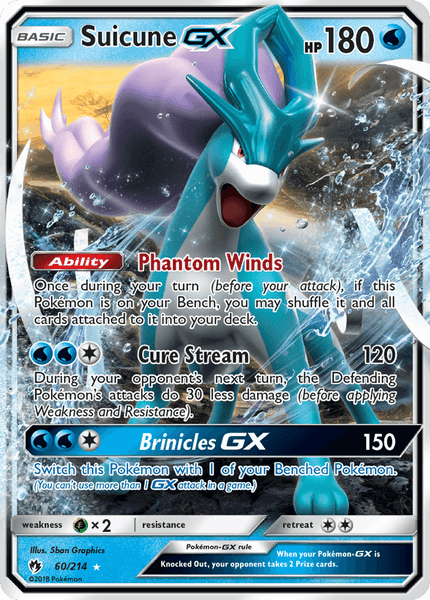 60/214 Suicune GX - Ultra Rare - Lost Thunder (LOT)