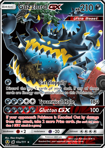 63a/111 Guzzlord GX - Full Art Ultra Rare - Crimson Invasion (CIN)