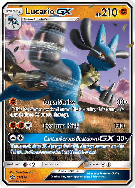 SM100 Lucario GX- Ultra Rare - Black Star Promo
