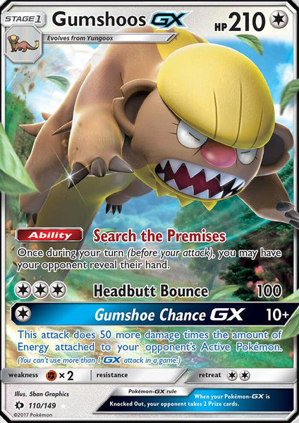 110/149 Gumshoos GX - Ultra Rare - Sun and Moon (SUM)