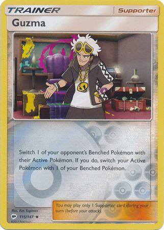 115/147 Guzma - Uncommon Reverse Holo - Burning Shadows (BUS)