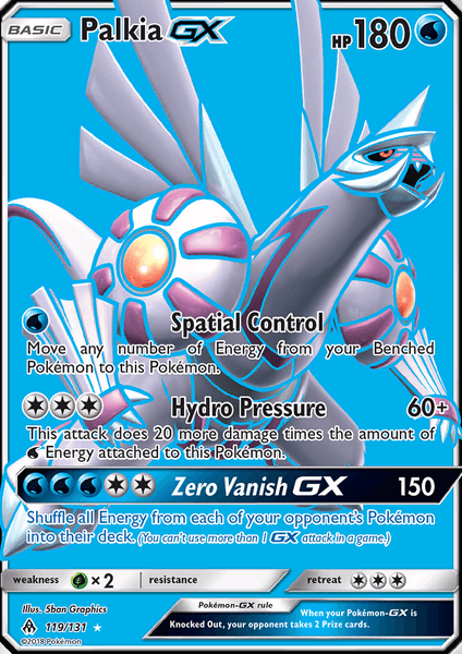 119/131 Palkia GX - Full Art Ultra Rare - Forbidden Light (FLI)
