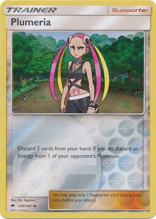 120/147 Plumeria - Uncommon Reverse Holo - Burning Shadows (BUS)