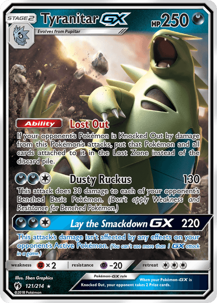 121/214 Tyranitar GX - Ultra Rare - Lost Thunder (LOT)