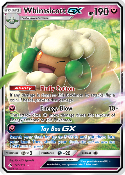 140/214 Whimsicott GX - Ultra Rare - Unbroken Bonds (UNB)