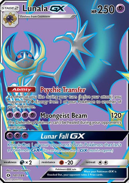 141/149 Lunala GX - Full Art Ultra Rare - Sun and Moon (SUM)