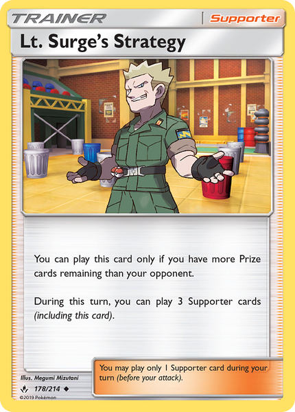 178/214 Lt. Surge's Strategy - Uncommon - Unbroken Bonds (UNB)