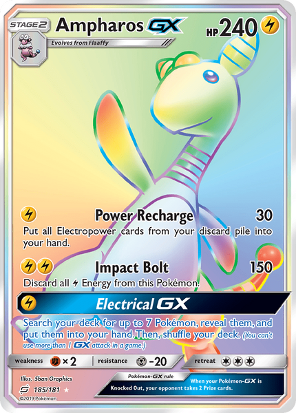 185/181 Ampharos GX - Hyper Rare - Team Up (TEU)