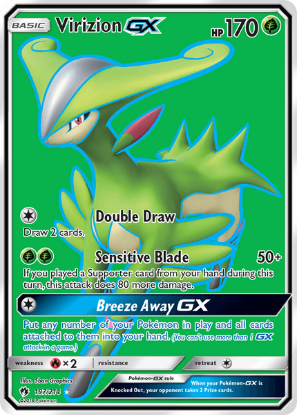197/214 Virizion GX - Full Art Ultra Rare - Lost Thunder (LOT)