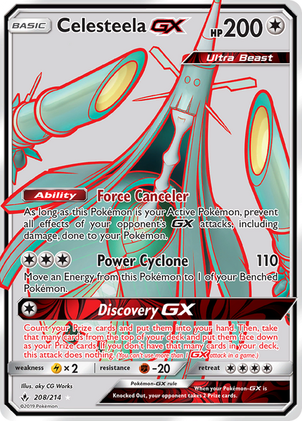 208/214 Celesteela GX - Full Art Ultra Rare - Unbroken Bonds (UNB)