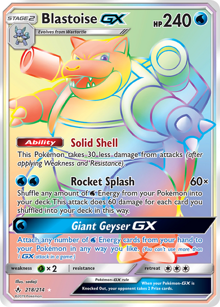 218/214 Blastoise GX - Hyper Rare - Unbroken Bonds (UNB)