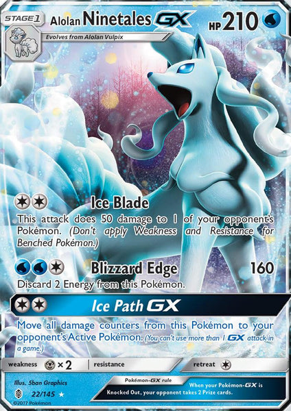 22/145 Alolan Ninetales GX - Ultra Rare - Guardians Rising