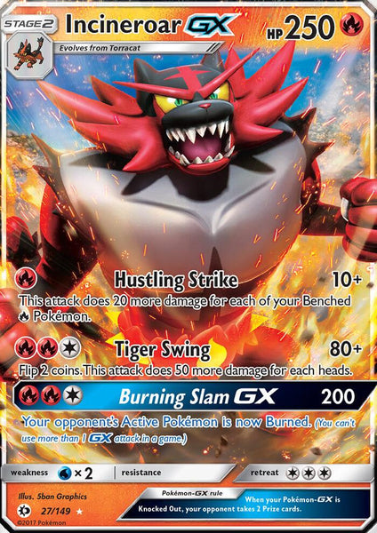 27/149 Incineroar GX - Ultra Rare - Sun and Moon (SUM)