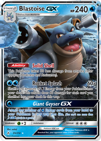 35/214 Blastoise GX - Ultra Rare - Unbroken Bonds (UNB)