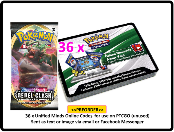Rebel Clash PTCGO Online Codes x 36