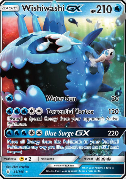 38/145 Wishiwashi GX - Ultra Rare - Guardians Rising (GRI)